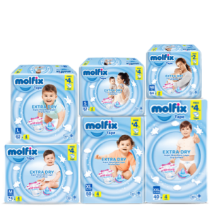Molfix Extra Dry Tape Diapers